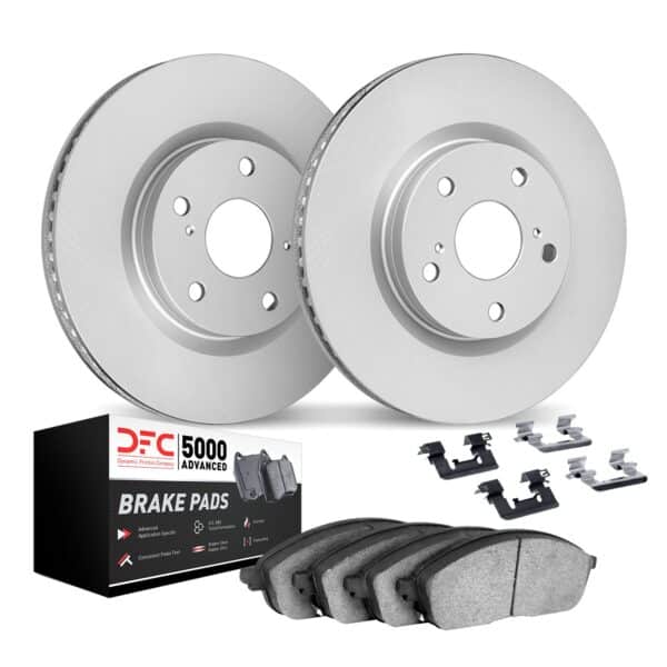 Dynamic Friction DYN-4512-01022 DFC GEOSPEC Coated Rotors with 5000 Brake Pads - Ceramic and Hardware