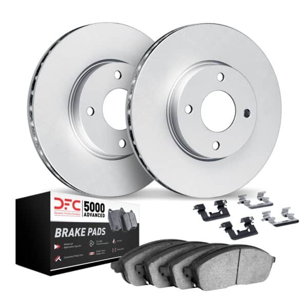 Dynamic Friction DYN-4512-03163 DFC GEOSPEC Coated Rotors with 5000 Brake Pads - Ceramic and Hardware