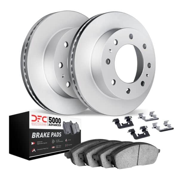 Dynamic Friction DYN-4512-40150 DFC GEOSPEC Coated Rotors with 5000 Brake Pads - Ceramic and Hardware
