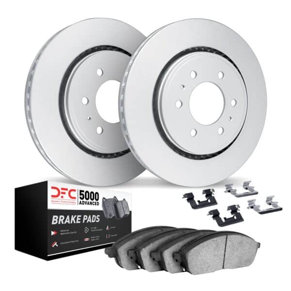 Dynamic Friction DYN-4512-40163 DFC GEOSPEC Coated Rotors with 5000 Brake Pads - Ceramic and Hardware