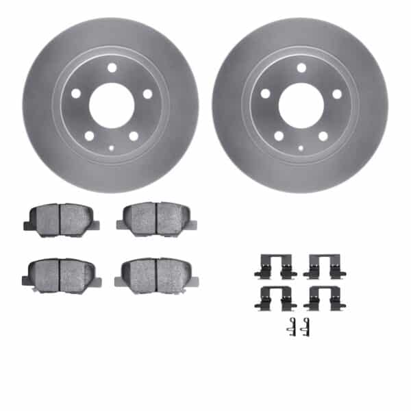 Dynamic Friction DYN-4512-80079 DFC GEOSPEC Coated Rotors with 5000 Brake Pads - Ceramic and Hardware