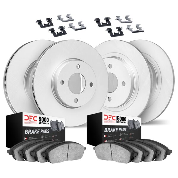 Dynamic Friction DYN-4514-03050 DFC GEOSPEC Coated Rotors with 5000 Brake Pads - Ceramic and Hardware