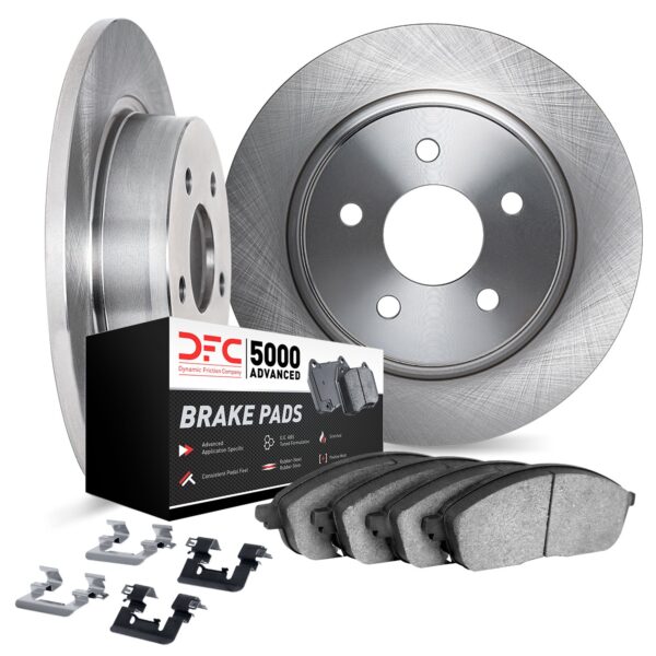 Dynamic Friction DYN-6512-59480 DFC Brake Rotor with 5000 Brake Pads and Hardware Kit