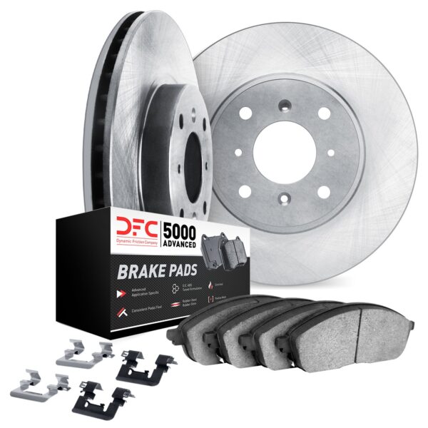 Dynamic Friction DYN-6512-63578 DFC Brake Rotor with 5000 Brake Pads and Hardware Kit