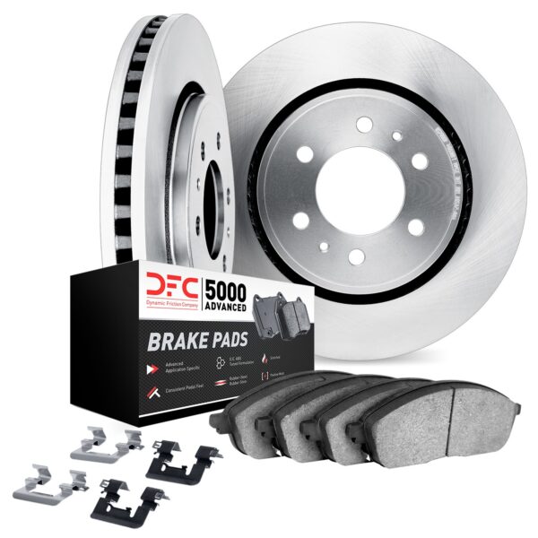 Dynamic Friction DYN-6512-67281 DFC Brake Rotor with 5000 Brake Pads and Hardware Kit