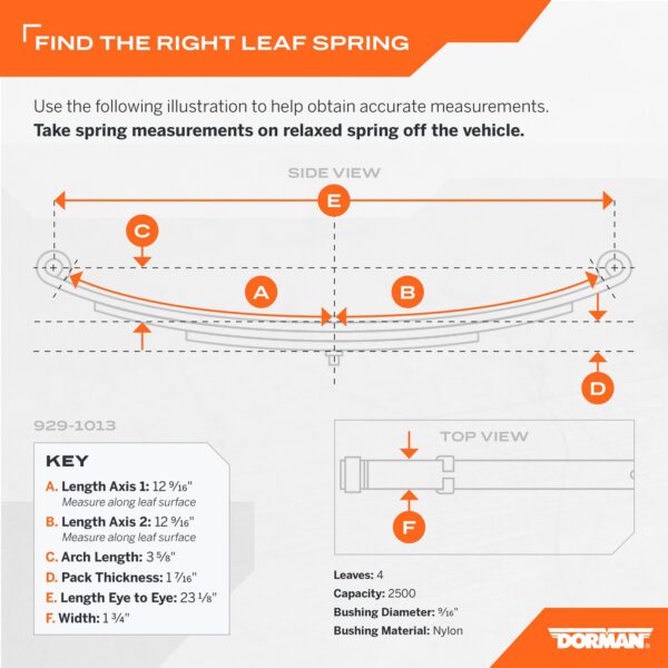 DOR-929-1013 Utility Trailer Leaf Spring