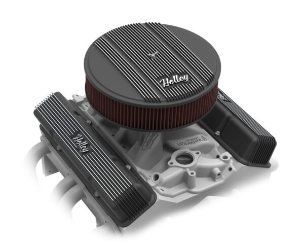 Holley 120-153 Holley Air Clnr  Finned  W/14x3 Premium Fltr  Blk (120153)
