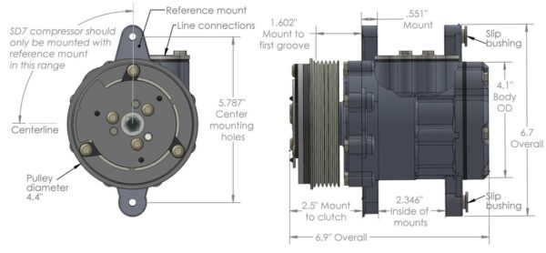 Holley 199-102 Ac Sd7 Sanden Compressor  R-134a (199102)