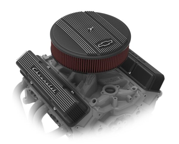 Holley 241-108 Sbc Valve Cvrs Finned Chevy Script Blk (241108)