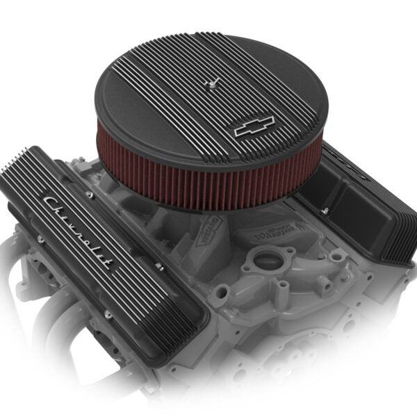 Holley 241-108 Sbc Valve Cvrs Finned Chevy Script Blk (241108)