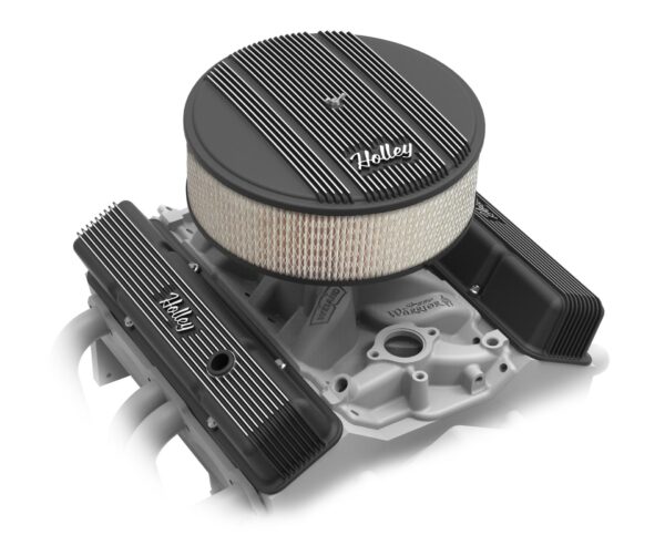 Holley 241-242 Sbc Holley Valve Covers Finned W/Emis Blk (241242)