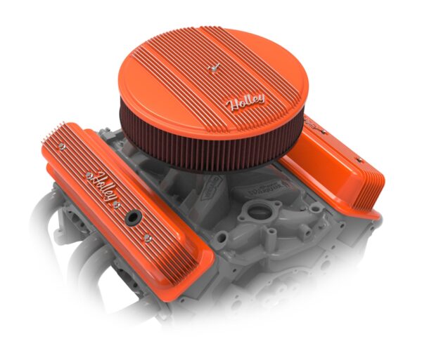 Holley 241-249 Sbc Valve Covers Center-Bolt Finned Non-Emis Orng (241249)