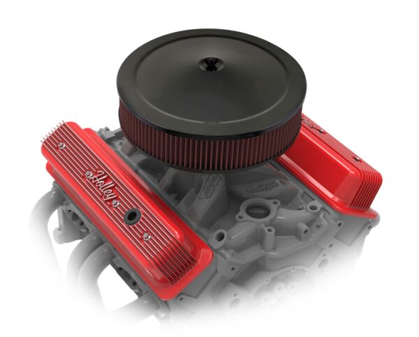 Holley 241-250 Sbc Valve Covers Center-Bolt Finned Non-Emis Red (241250)