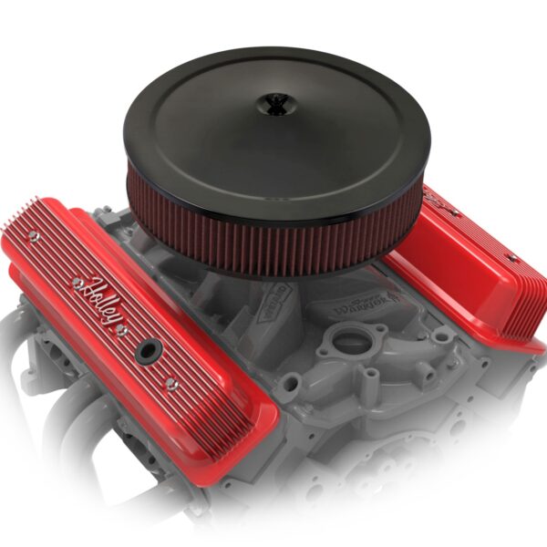 Holley 241-250 Sbc Valve Covers Center-Bolt Finned Non-Emis Red (241250)