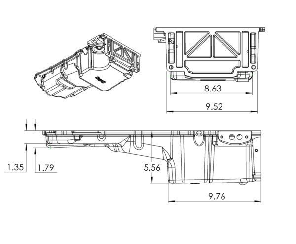 Holley 302-20 Oil Pan  Lt Retrofit  As Cast (30220)