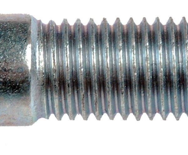 DOR-610-342 M12-1.50 Serrated Wheel Stud With Clip Head - 13.59mm Knurl, 46.5mm Length