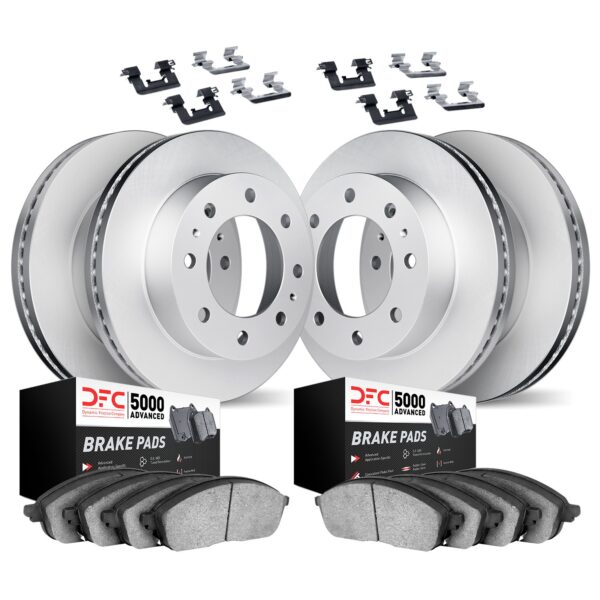 DYN-4514-48009 DFC GEOSPEC Coated Rotors with 5000 Brake Pads - Ceramic and Hardware