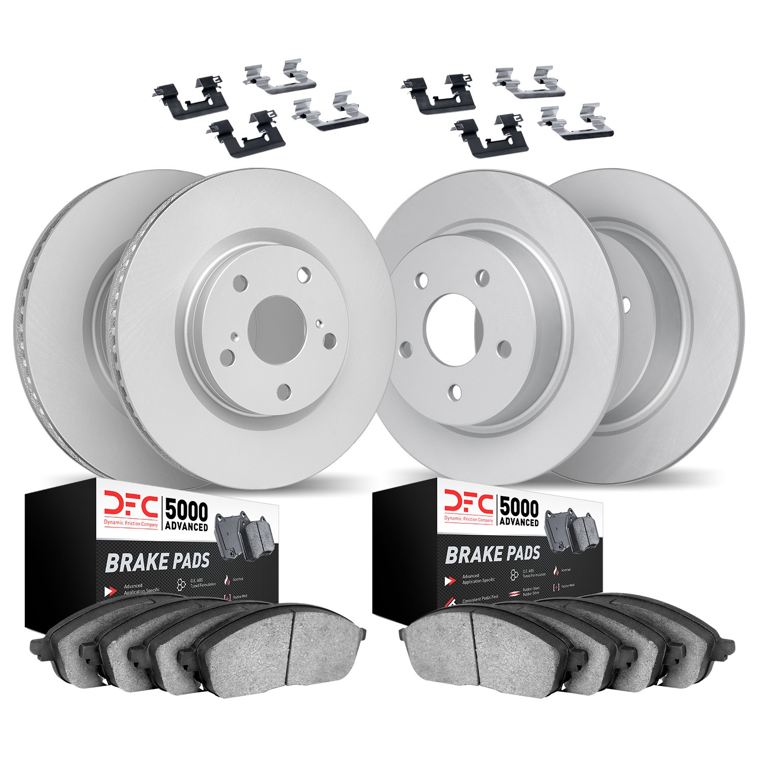 DYN-4514-59025 DFC GEOSPEC Coated Rotors with 5000 Brake Pads - Ceramic and Hardware