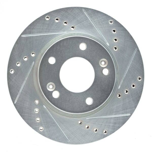 DYN-631-03054R DFC Brake Rotor - Drilled and Slotted - Silver