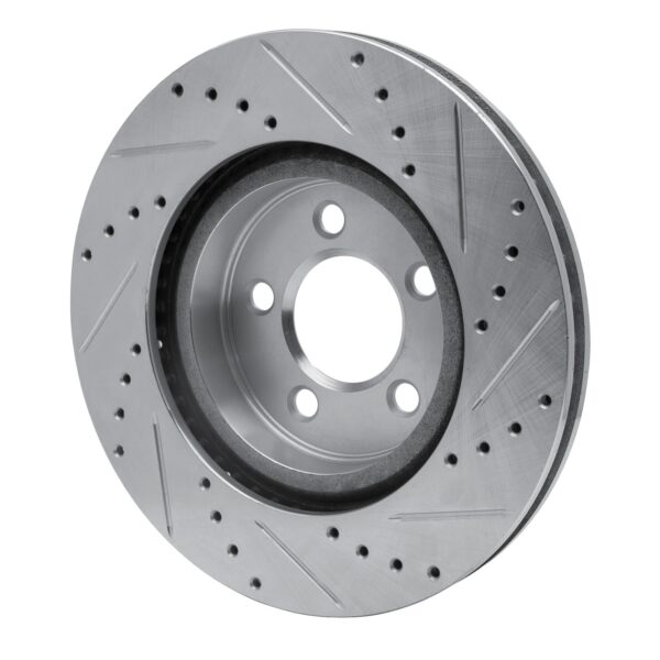 DYN-631-39015L DFC Brake Rotor - Drilled and Slotted - Silver
