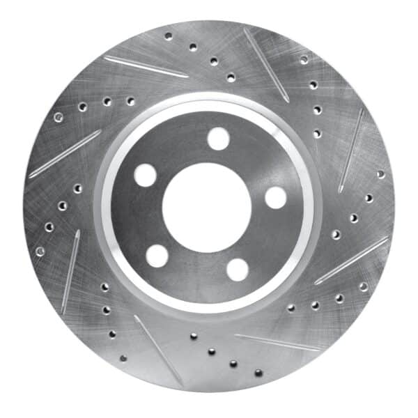 DYN-631-39015R DFC Brake Rotor - Drilled and Slotted - Silver
