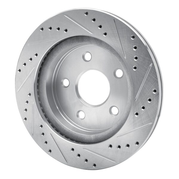 DYN-631-40094L DFC Brake Rotor - Drilled and Slotted - Silver