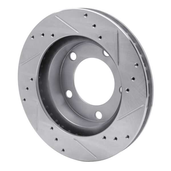 DYN-631-54109L DFC Brake Rotor - Drilled and Slotted - Silver