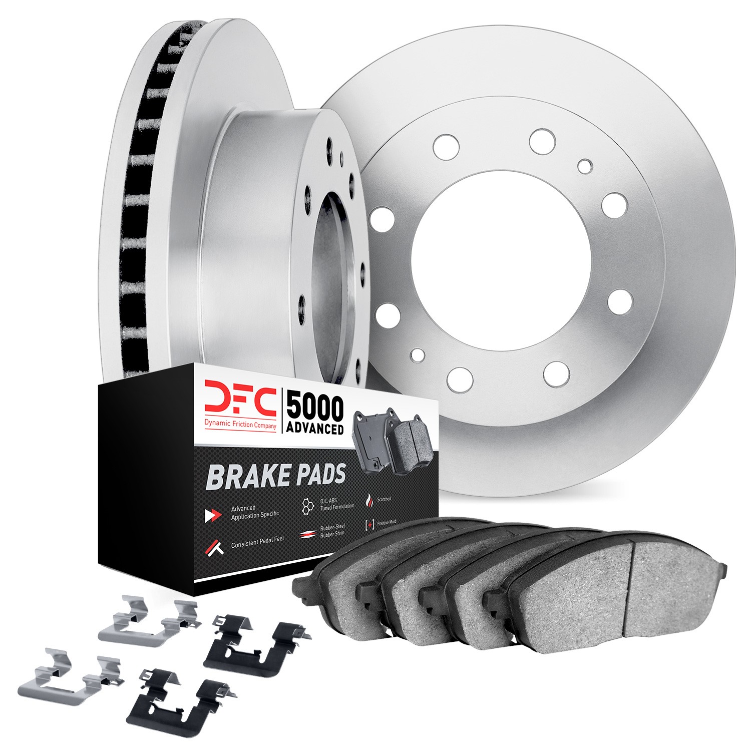 DYN-6512-48322 DFC Brake Rotor with 5000 Brake Pads and Hardware Kit