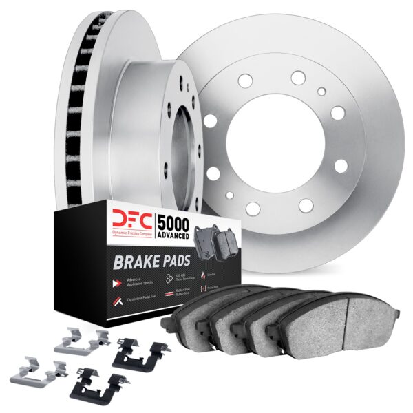 DYN-6512-48357 DFC Brake Rotor with 5000 Brake Pads and Hardware Kit