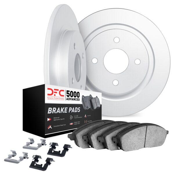 DYN-6512-59252 DFC Brake Rotor with 5000 Brake Pads and Hardware Kit