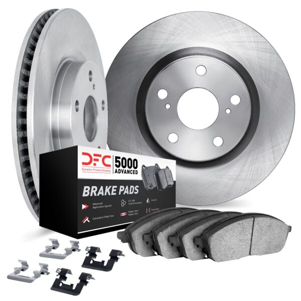DYN-6512-59405 DFC Brake Rotor with 5000 Brake Pads and Hardware Kit