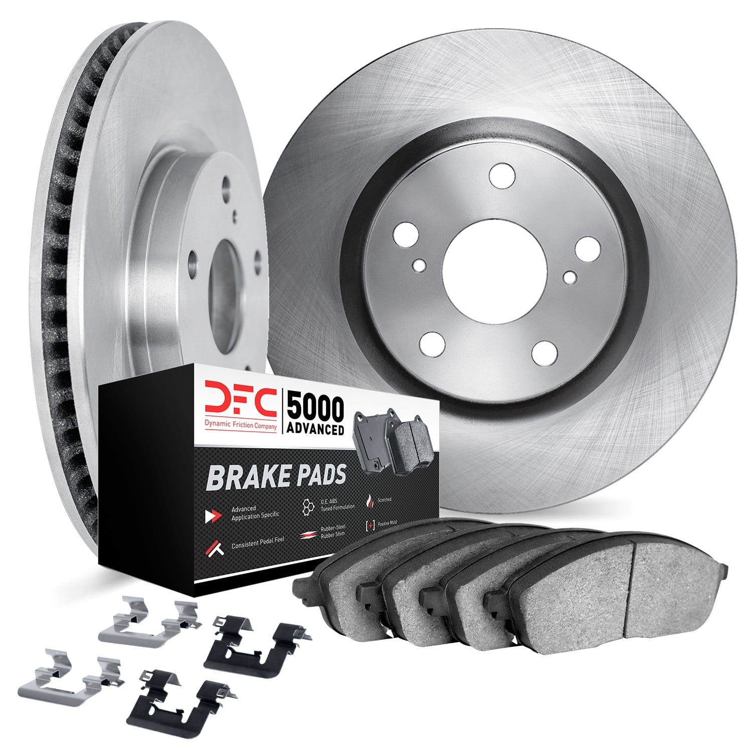 DYN-6512-74454 DFC Brake Rotor with 5000 Brake Pads and Hardware Kit