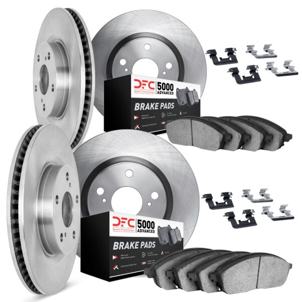 DYN-6514-13030 DFC Brake Rotor with 5000 Brake Pads and Hardware Kit