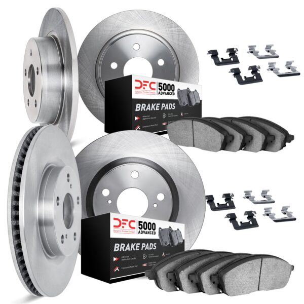 DYN-6514-40032 DFC Brake Rotor with 5000 Brake Pads and Hardware Kit