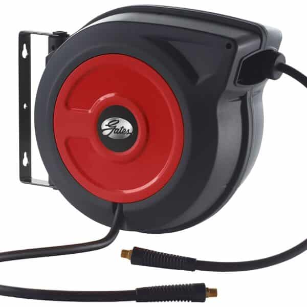 Gates 91068 Multi-functional Retractable Air Hose Reel & 3/8" x 50' Air Hose
