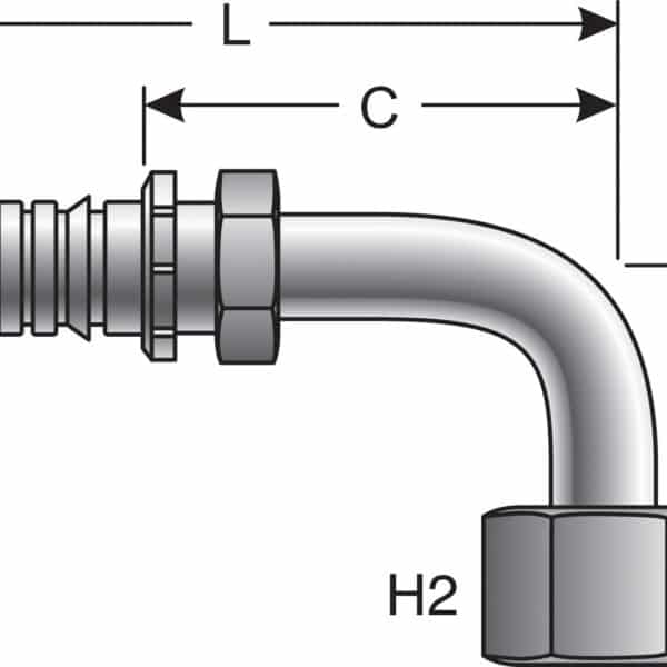 Gates G201791212 Female JIC 37 Flare Swivel - 90 Bent Tube (GlobalSpiral)