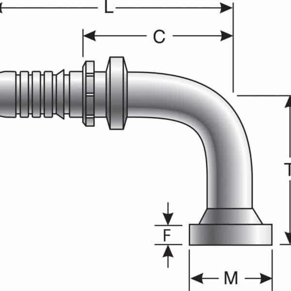 Gates G203641616 Code 62 O-Ring Flange Heavy - 90 Bent Tube (GlobalSpiral)
