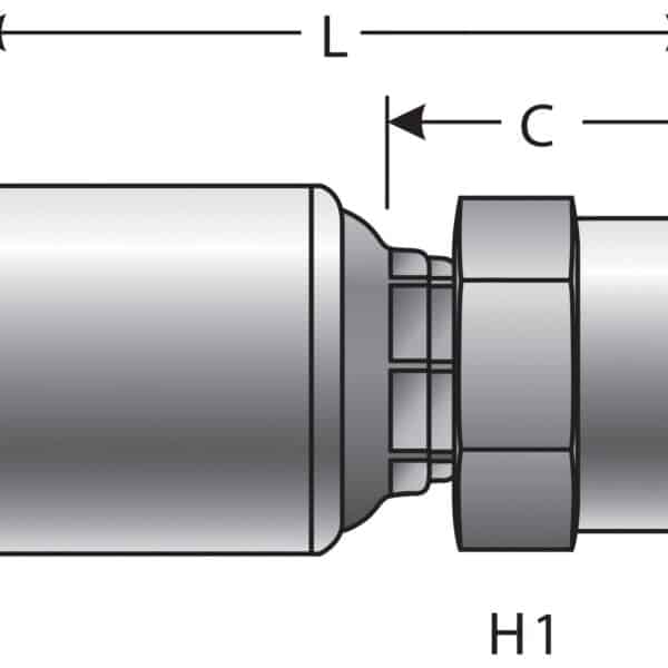Gates G251100608 Female Pipe (NPTF - Without 30 Cone Seat) (MegaCrimp)