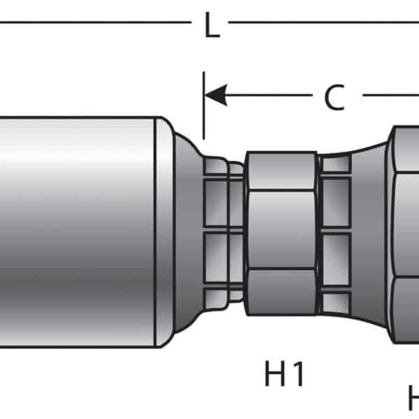 Gates G251110606 Female Pipe Swivel (NPSM - 30 Cone Seat) (MegaCrimp)