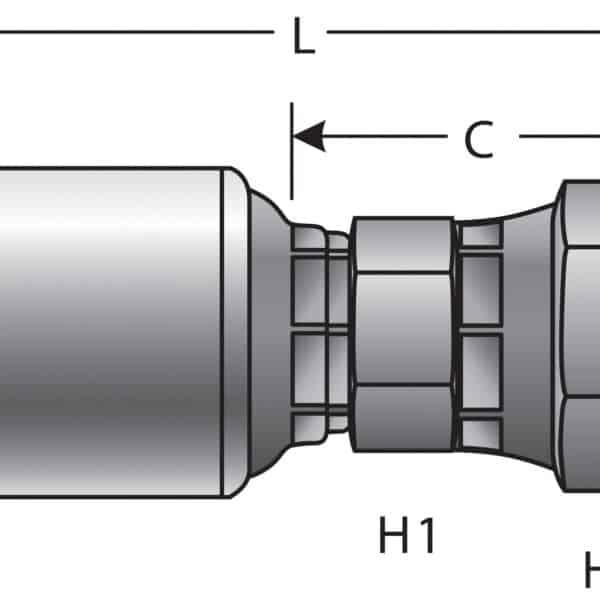 Gates G251110608 Female Pipe Swivel (NPSM - 30 Cone Seat) (MegaCrimp)