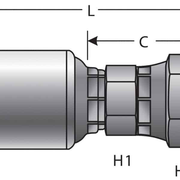 Gates G251111616 Female Pipe Swivel (NPSM - 30 Cone Seat) (MegaCrimp)