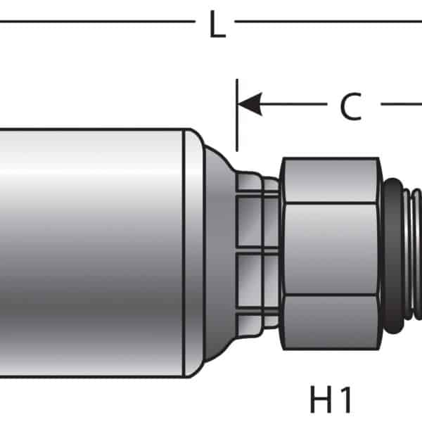 Gates G251201010 Male O-Ring Boss (MegaCrimp)