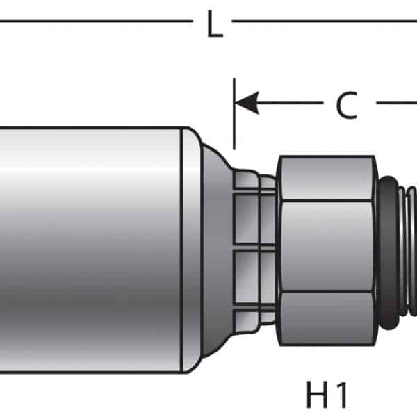 Gates G251201012 Male O-Ring Boss (MegaCrimp)