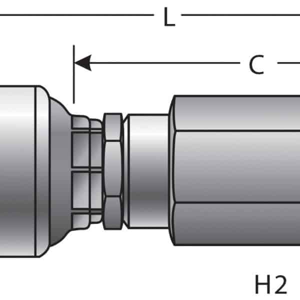 Gates G251210404 Male O-Ring Boss Swivel (MegaCrimp)