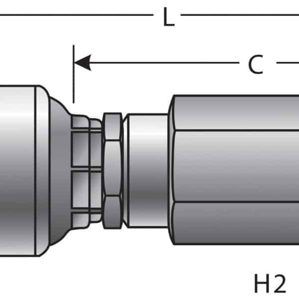 Gates G251210808 Male O-Ring Boss Swivel (MegaCrimp)