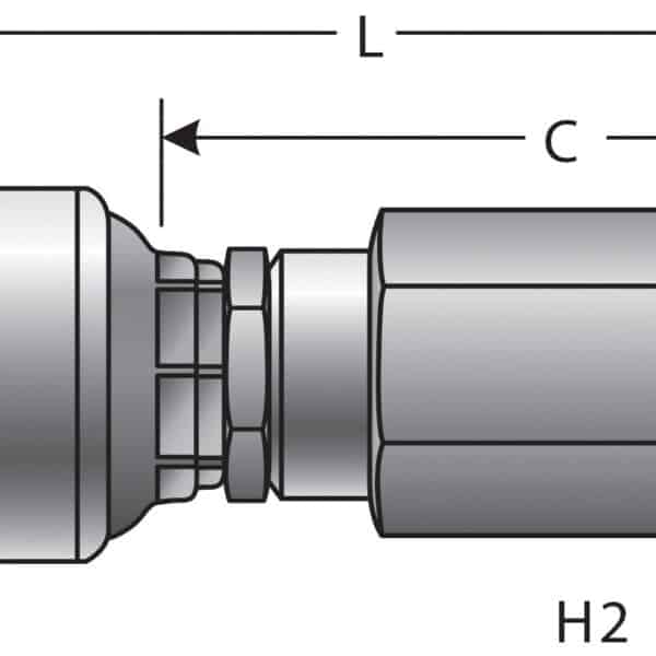 Gates G251210810 Male O-Ring Boss Swivel (MegaCrimp)