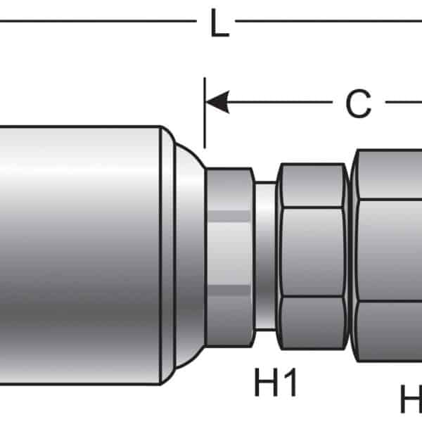 Gates G251700810 Female JIC 37 Flare Swivel (MegaCrimp)