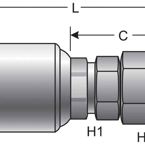 Gates G251701012 Female JIC 37 Flare Swivel (MegaCrimp)