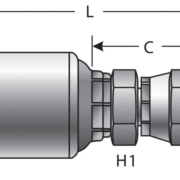 Gates G252000608 Female SAE 45 Flare Swivel (MegaCrimp)