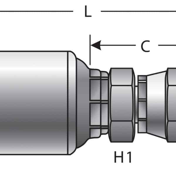 Gates G252000808 Female SAE 45 Flare Swivel (MegaCrimp)